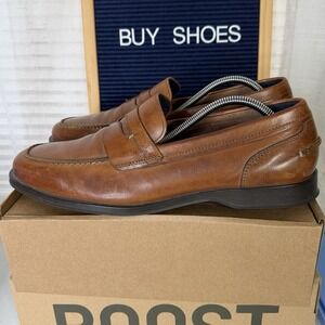 COLE HAAN Grand OS Fleming Penny Loafers C27582 Brown Leather Men's Size 10.5 M